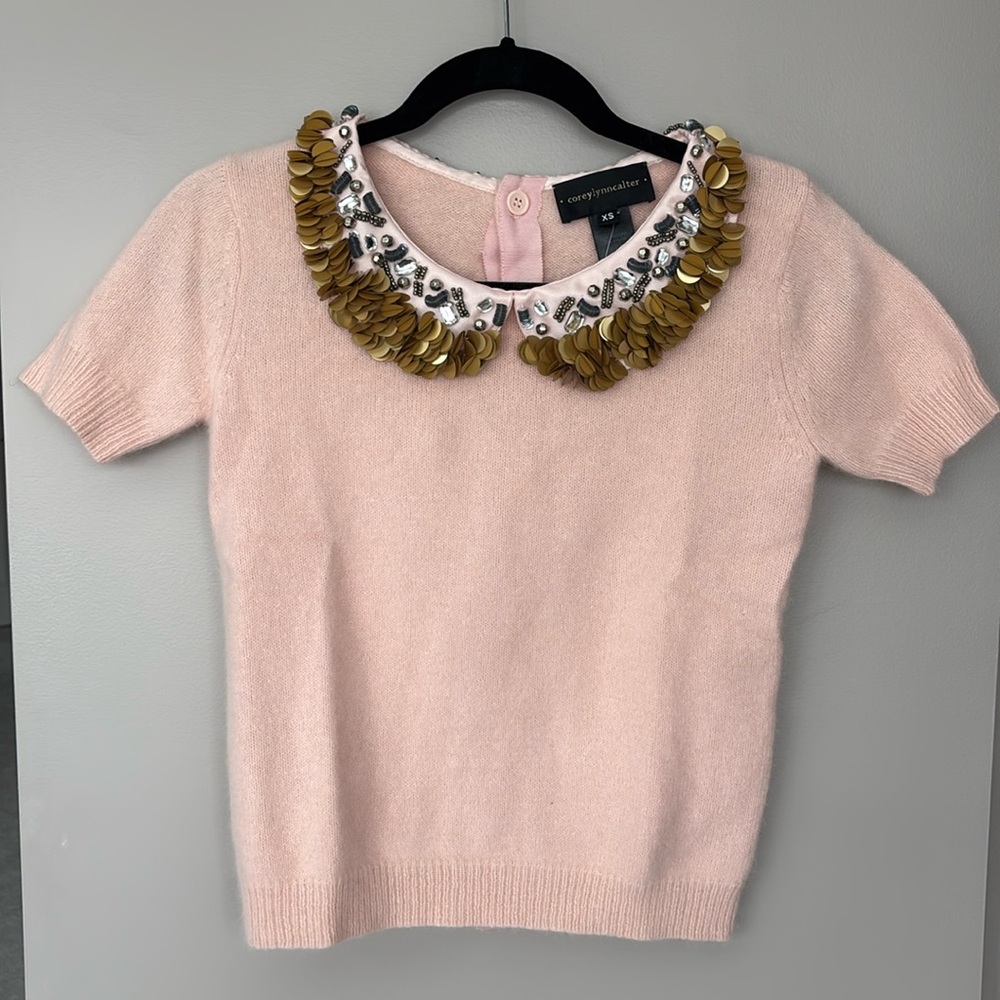 Corey Lynn Calter Statement Collar Sweater, Size XS.